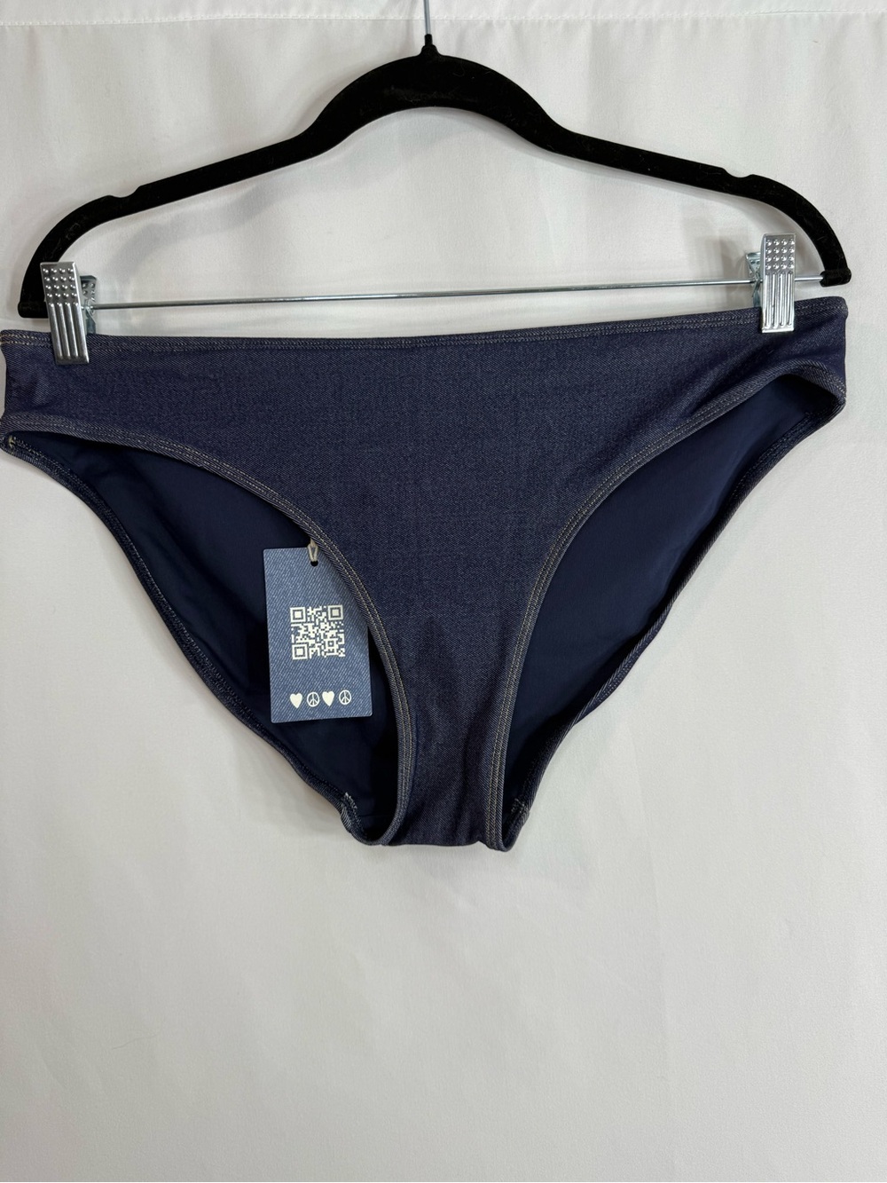 Aerie x AE Denim Bikini Set Blue Bralette Swim 2 Piece Top & Bottoms XL NWT - Picture 7 of 11
